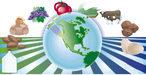 picture of the earth with farm products in the background