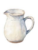 A white pitcher with a handle is shown in a painting.

AI generated content